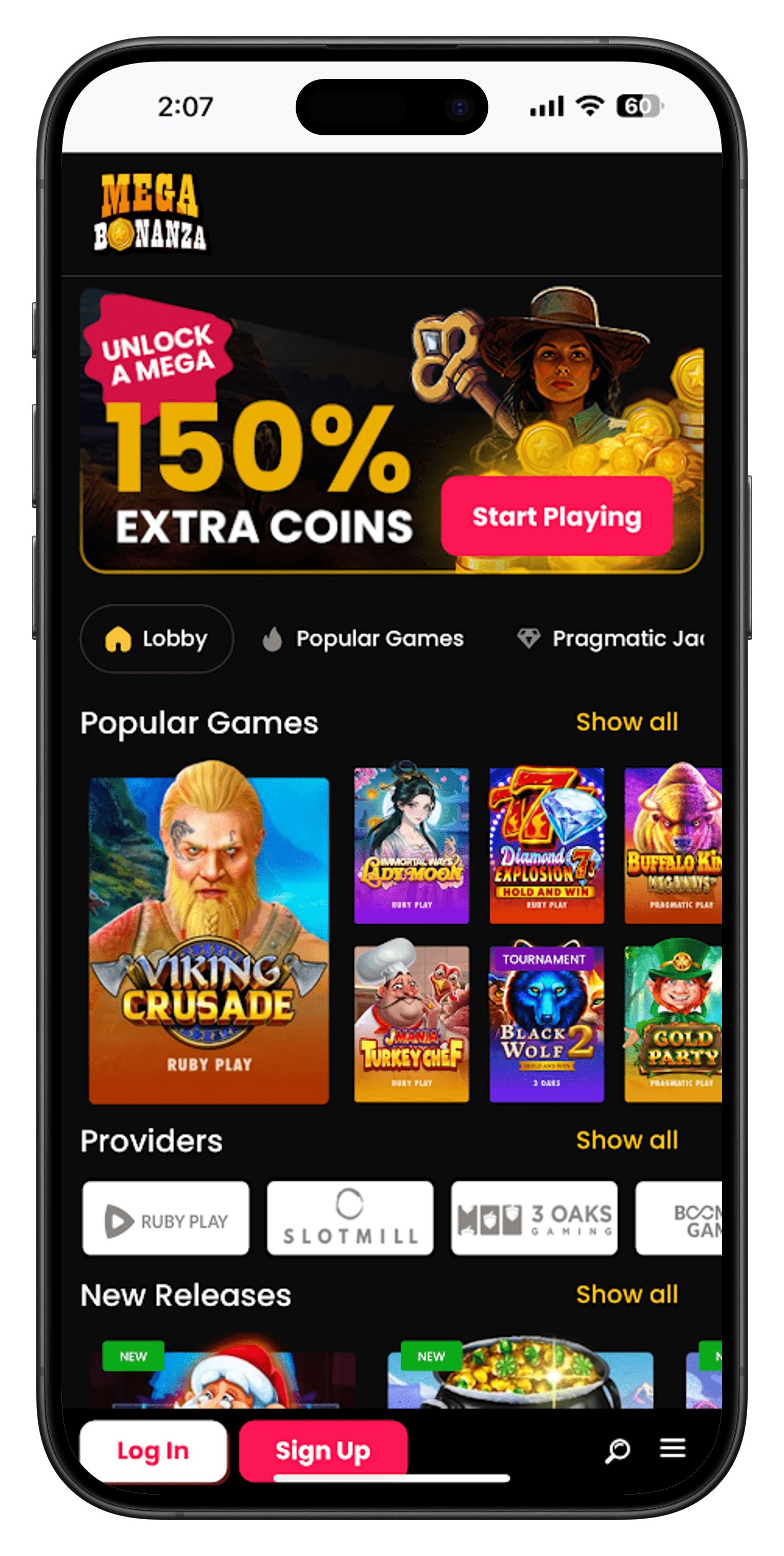 MegaBonanza Mobile Screenshot