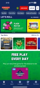 Monopoly Casino App Home
