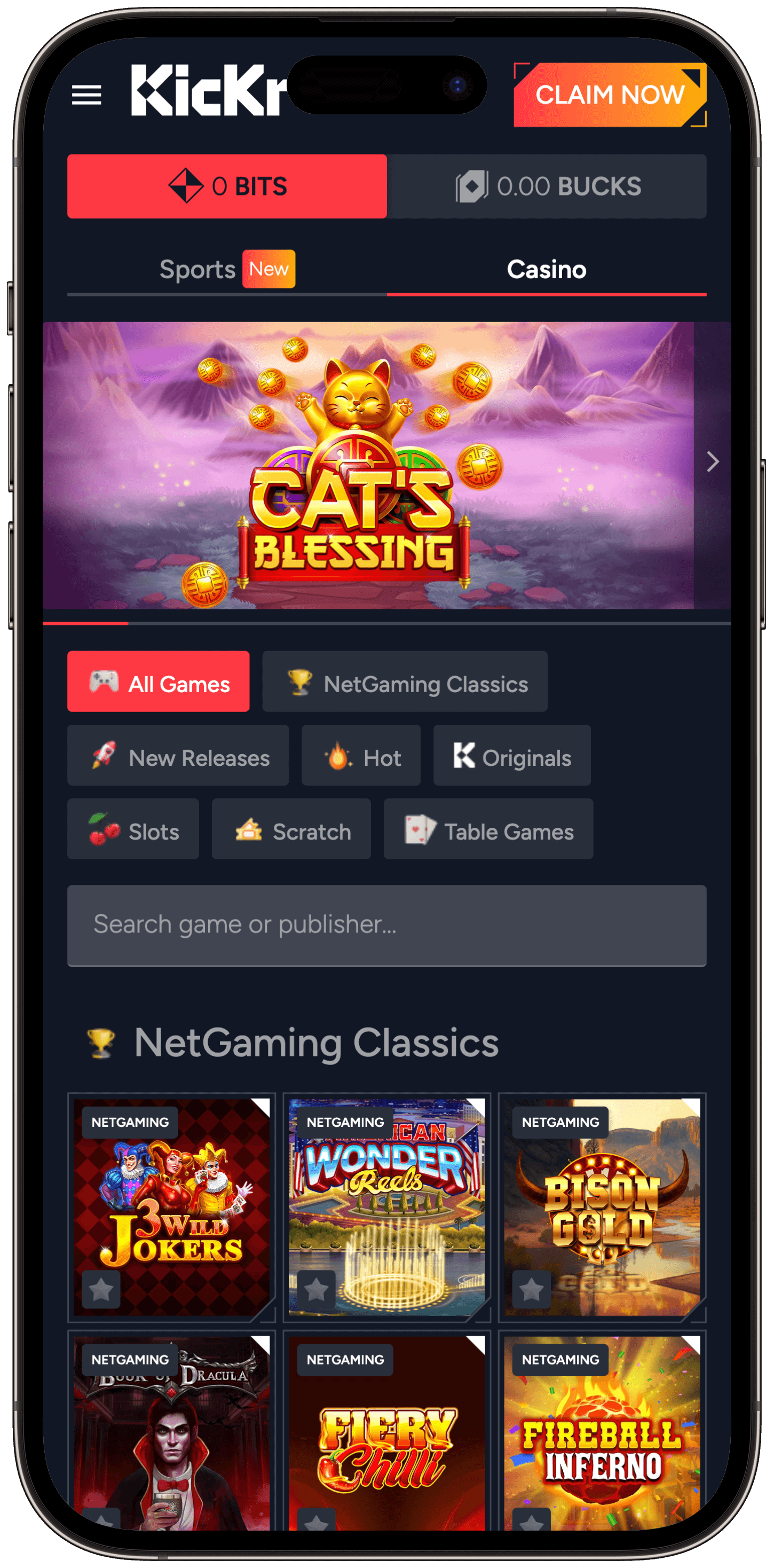 Kickr Casino Mobile