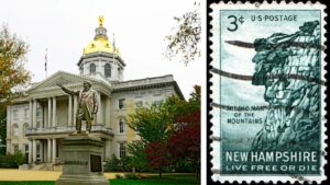New Hampshire State House Stamp Live Free or Die