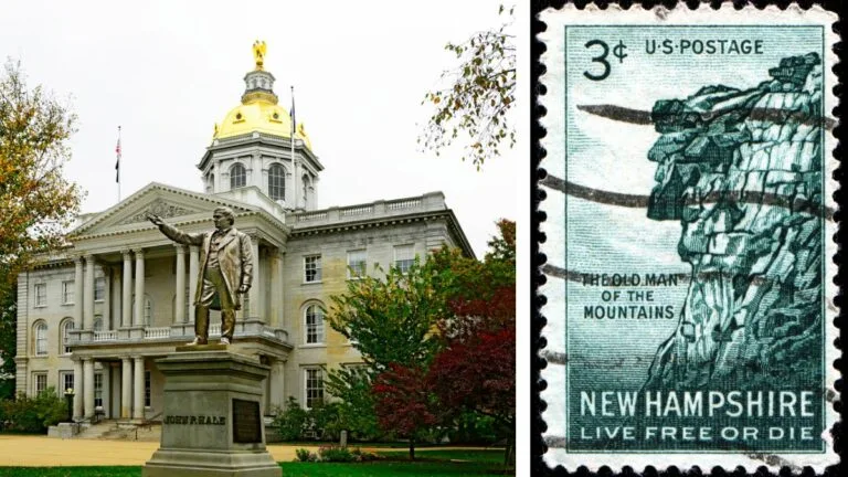 New Hampshire State House Stamp Live Free or Die