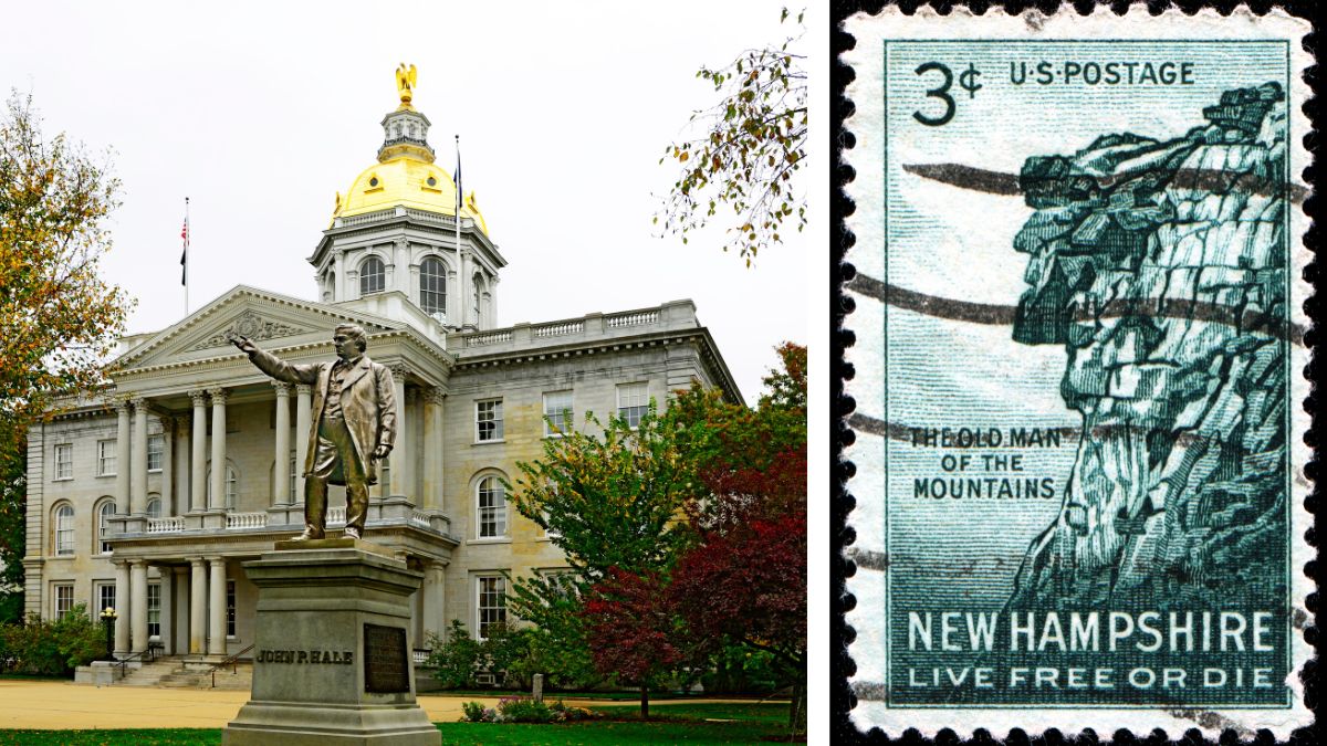 New Hampshire State House Stamp Live Free or Die