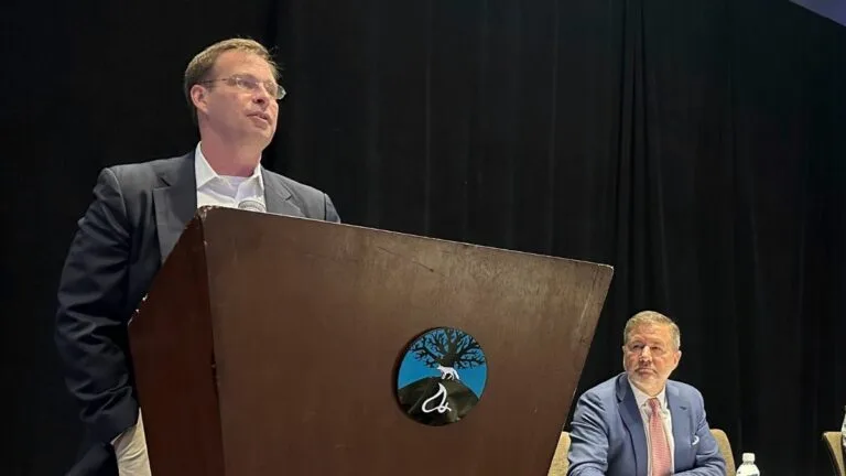 Keith Whyte, NCPG recently departed executive director speaks at Foxwoods Resort Casino in Connecticut in August 2023