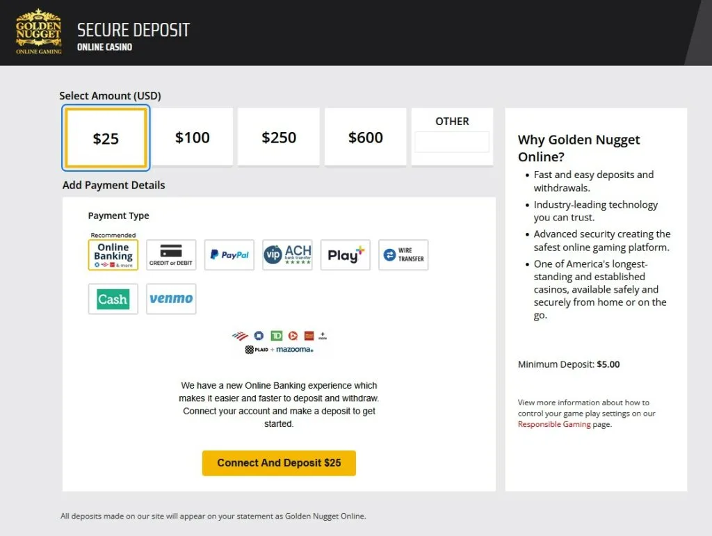 Golden Nugget Deposit Page