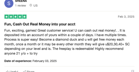 LuckyLand Trustpilot Review 1