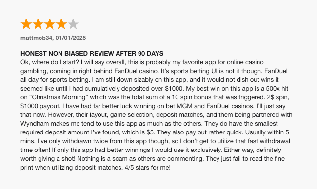 Caesars Palace Online Casino user review
