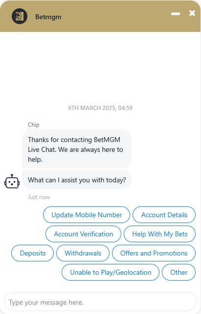 BetMGM Live Chat
