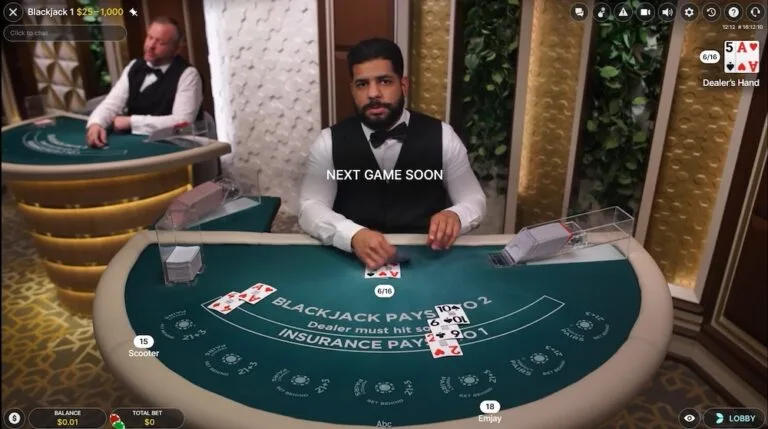 Live dealer blackjack at Caesars Palace Online Casino