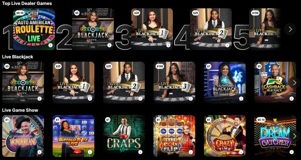 DraftKings Casino Live Dealer Games