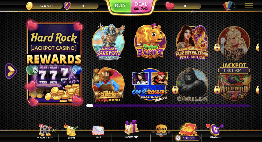 Hard Rock Social Casino Lobby