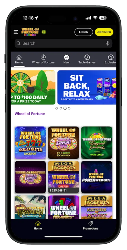 Wheel of Fortune Casino Mobile App