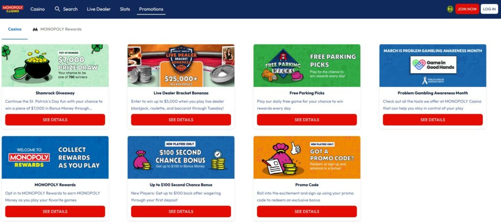 MONOPOLY Casino Promo Page