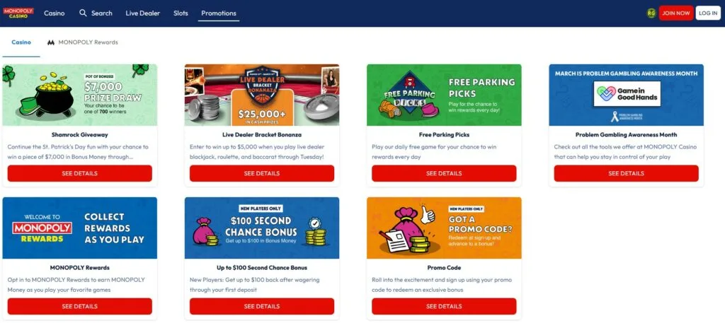 MONOPOLY Casino Promo Page