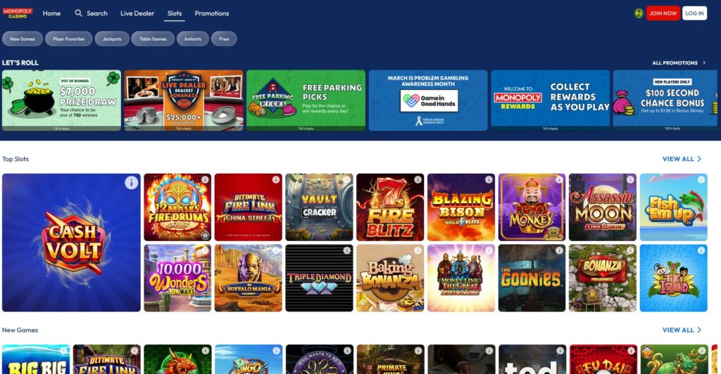 MONOPOLY Casino Slots Page