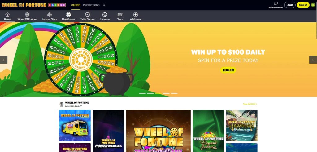 Wheel of Fortune Casino Homepage