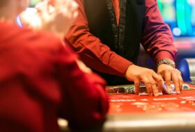 a card dealer at a casino