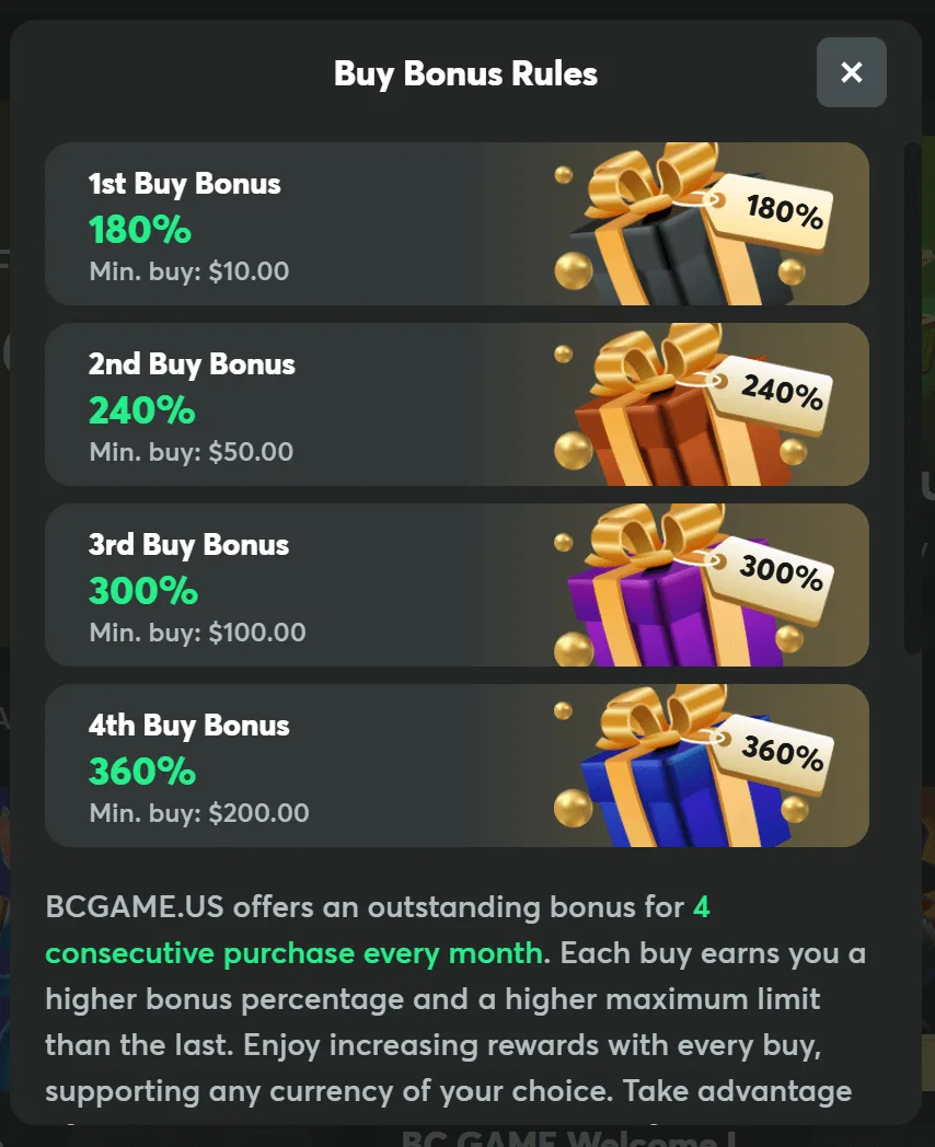 BC.GAME promo code experience