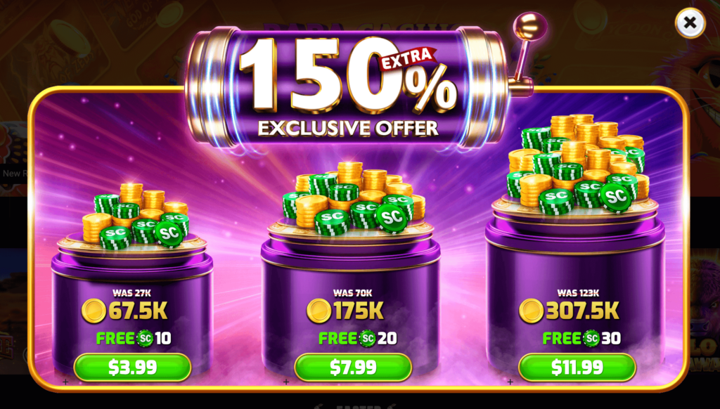 Baba Casino 150% purchase boost