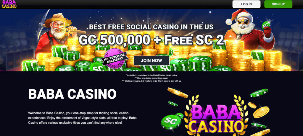 Baba Casino sign-up page