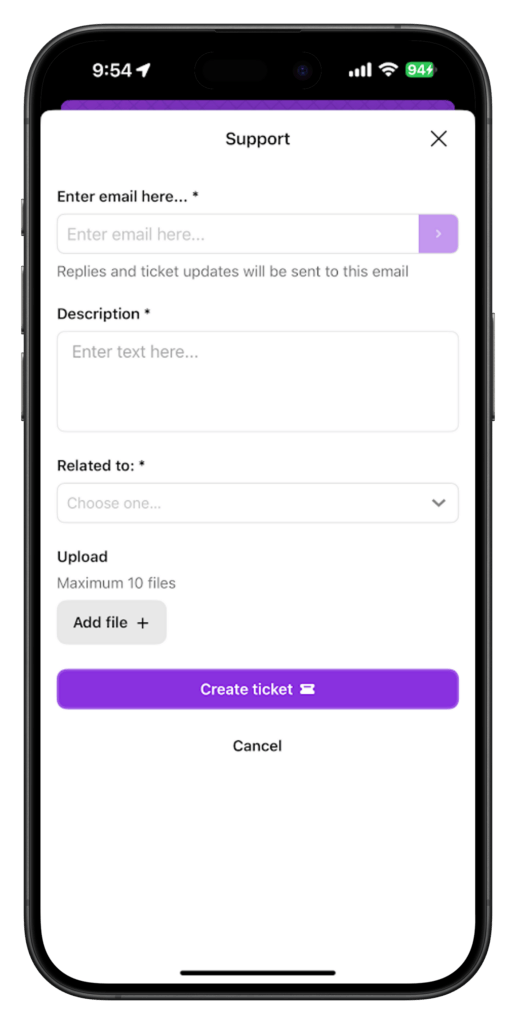Big Cash Bingo Customer Support Ticket