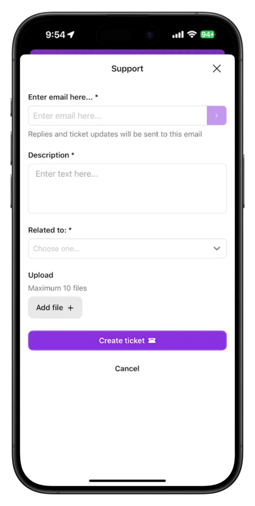 Big Cash Bingo Customer Support Ticket