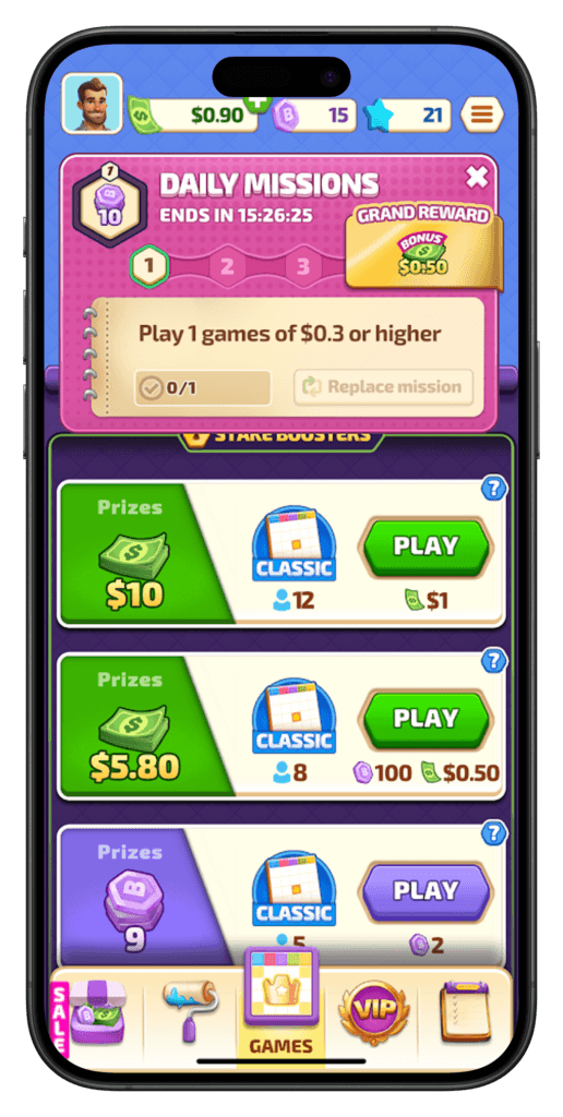 Big Cash Bingo Daily Missions