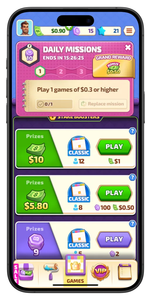 Big Cash Bingo Daily Missions
