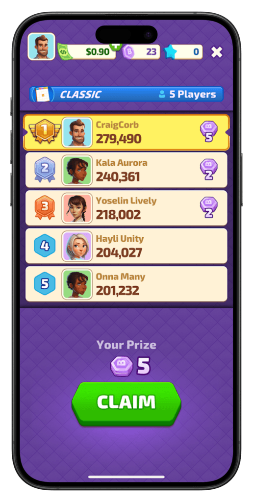 Big Cash Bingo Leaderboard