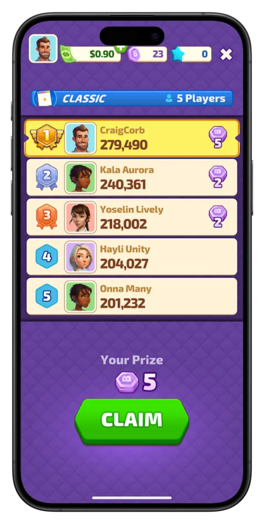 Big Cash Bingo Leaderboard