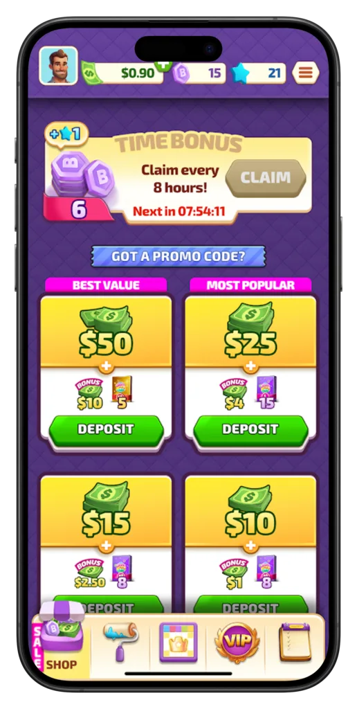 Big Cash Bingo Shop Page