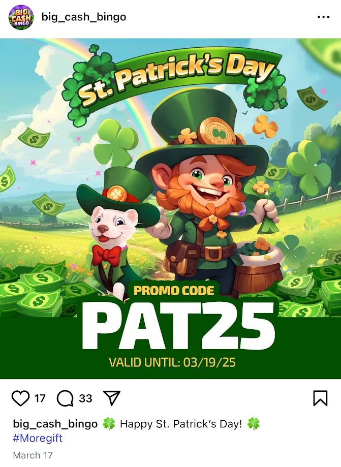 Big Cash Bingo Social Media Post