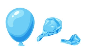 Blue Balloon Deflating Failure
