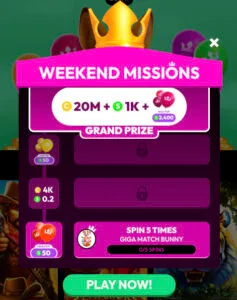 Crown Coins Pops Weekend Missions