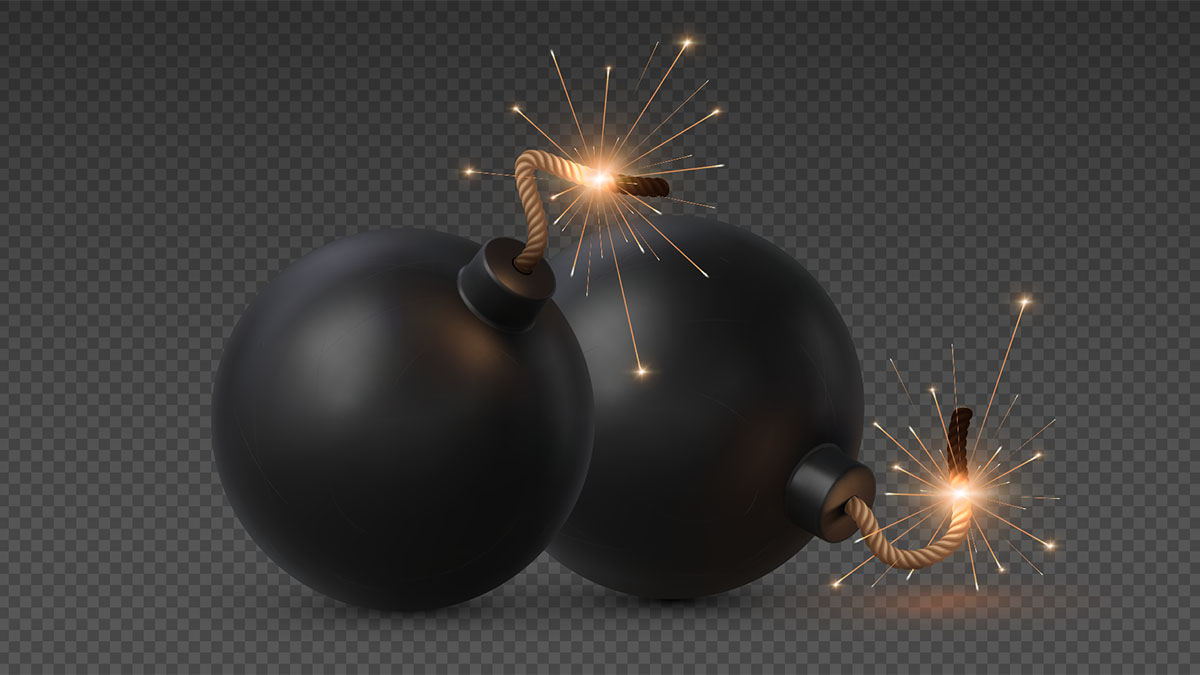 Double Cartoon Bombs Bang Bang