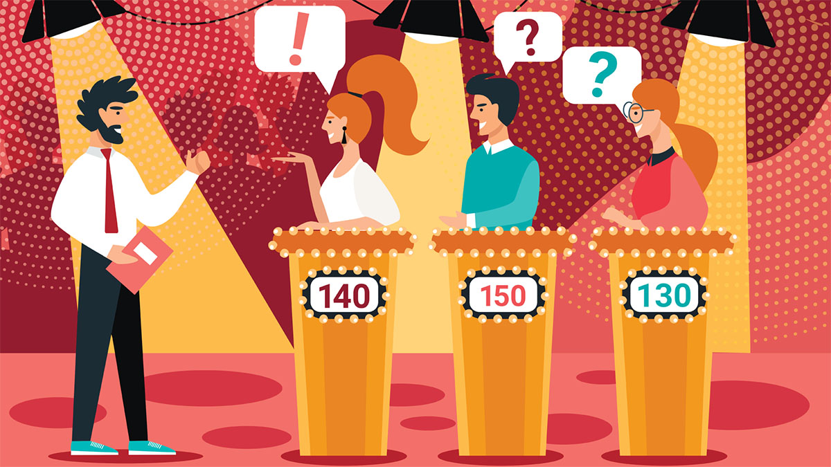 Live Trivia Gameshow Illustration Cartoon