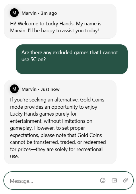 Lucky Hands Contacting Customer Support