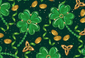 Lucky Shamrocks Gold Coins Pattern