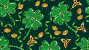 Lucky Shamrocks Gold Coins Pattern