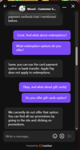 Moozi support chat 3