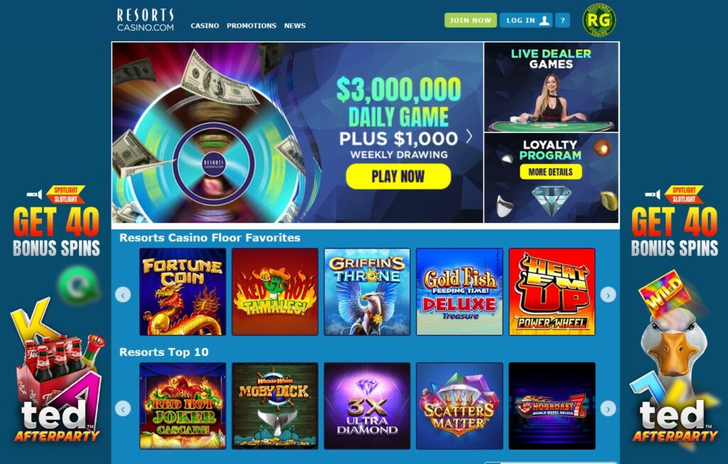 Resorts Online Casino Homepage