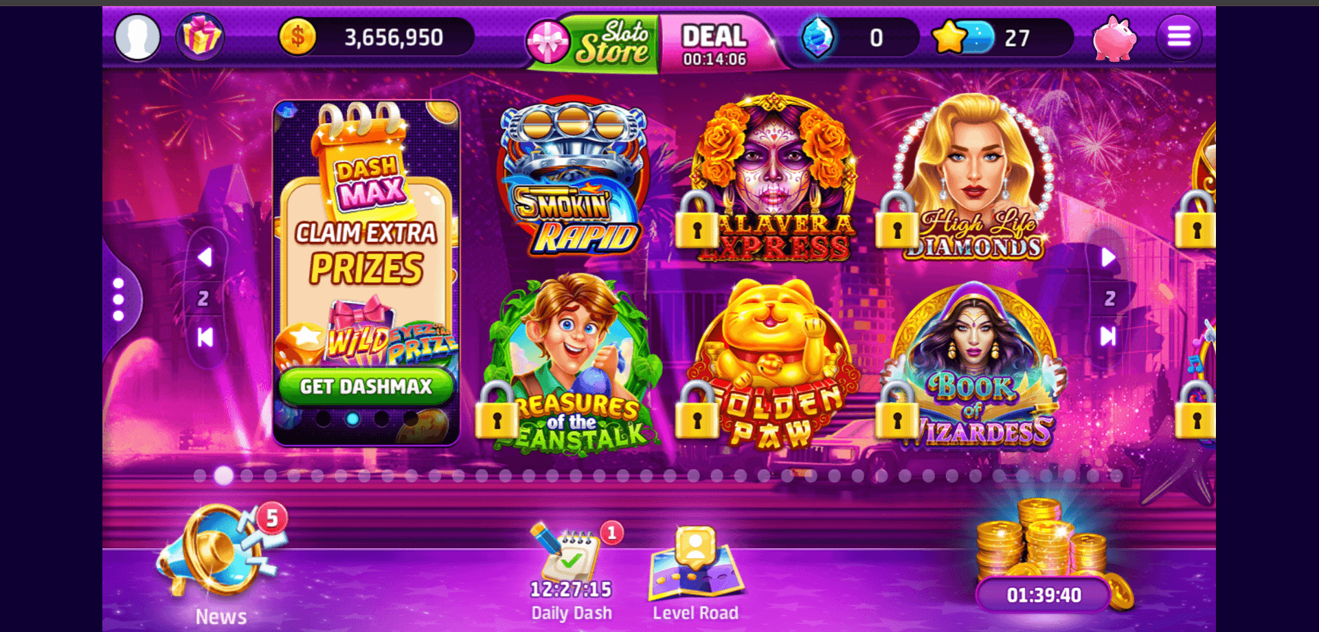 Slotomania Main Games Page