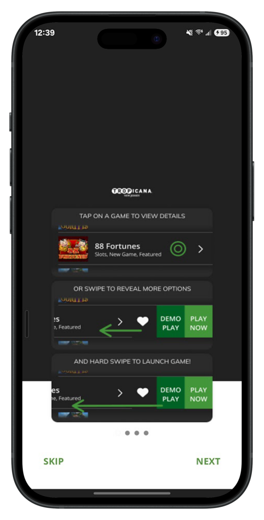 Tropicana Casino App Welcome Tutorial 1