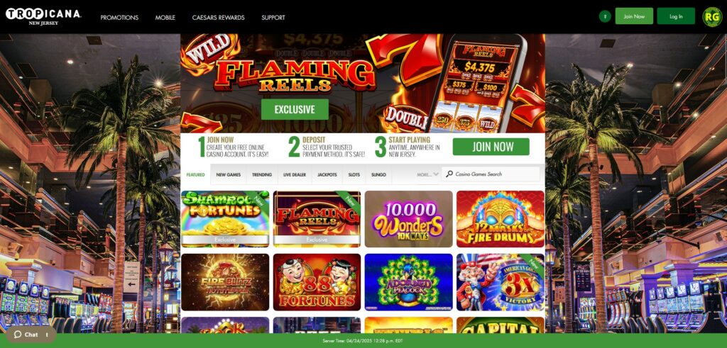 Tropicana Casino Homepage