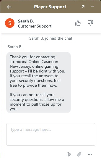 Tropicana Casino Live Chat Support