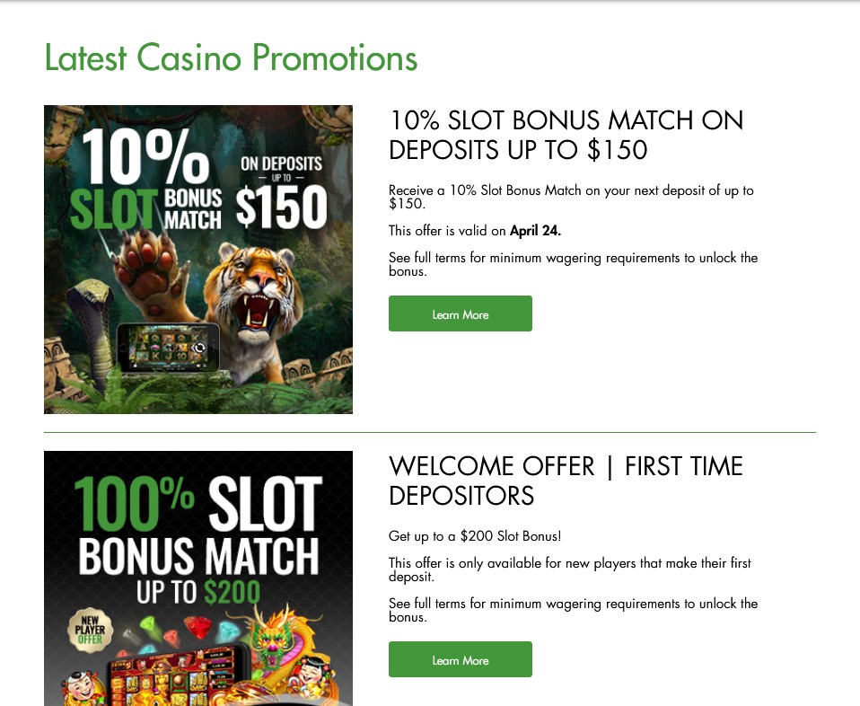 Tropicana Casino Promotions Page