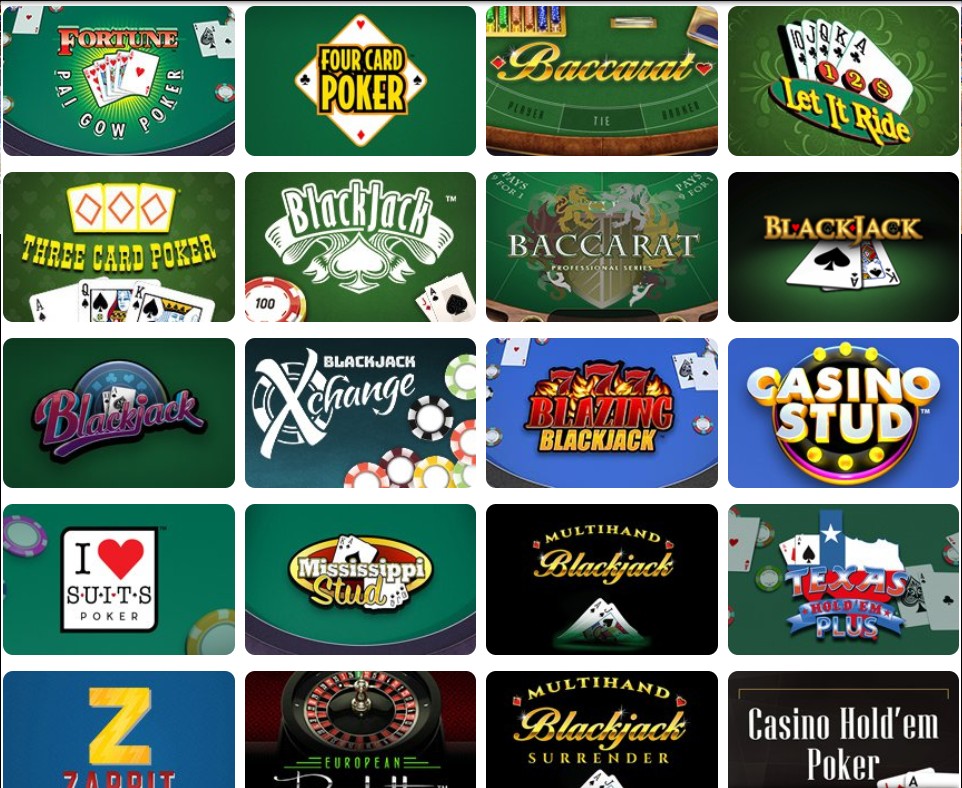 Tropicana Casino Table Games Catalog