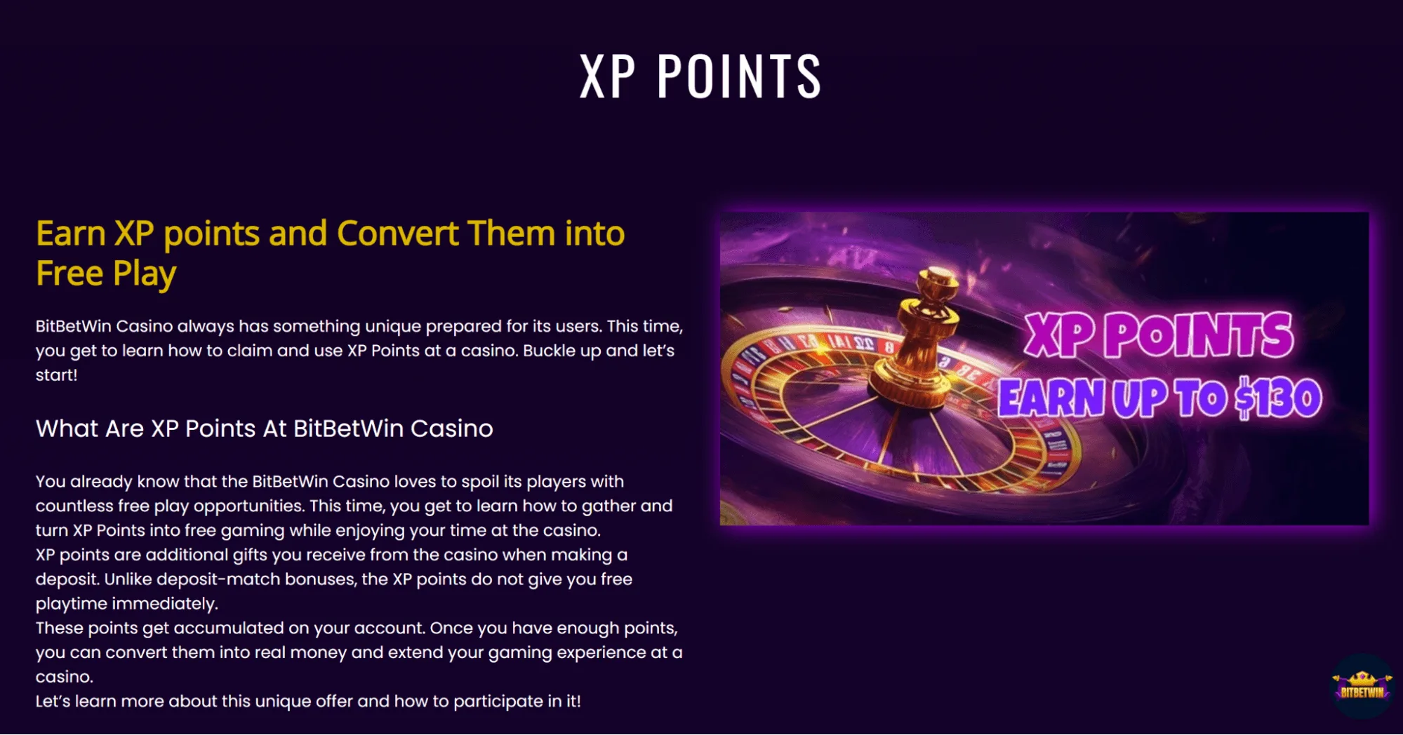 XP at BitBetWin