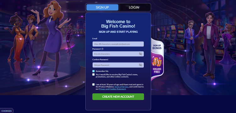 Big Fish Casino login