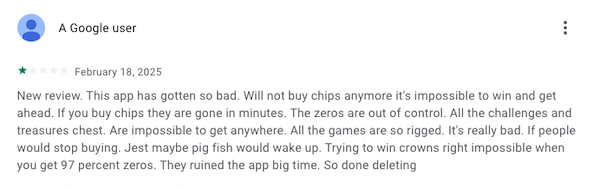 Big Fish Casino negative review