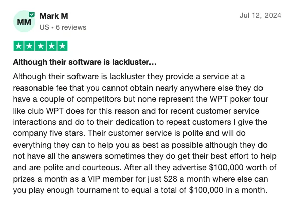 A positive review of ClubWPT